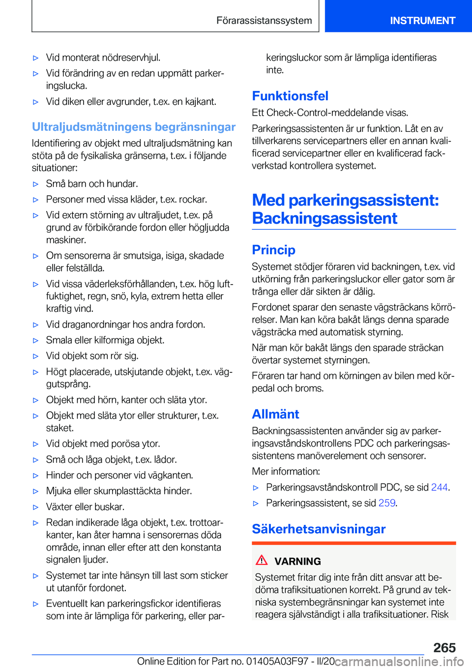 BMW 3 SERIES 2020  InstruktionsbÖcker (in Swedish) 'x�V�i�d��m�o�n�t�e�r�a�t��n�