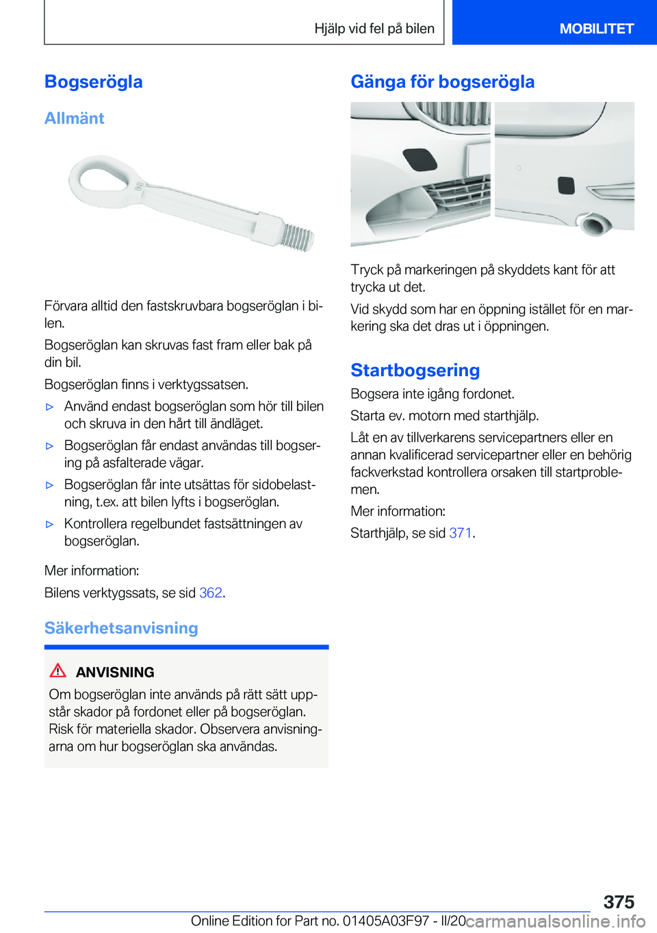 BMW 3 SERIES 2020  InstruktionsbÖcker (in Swedish) �B�o�g�s�e�r�
