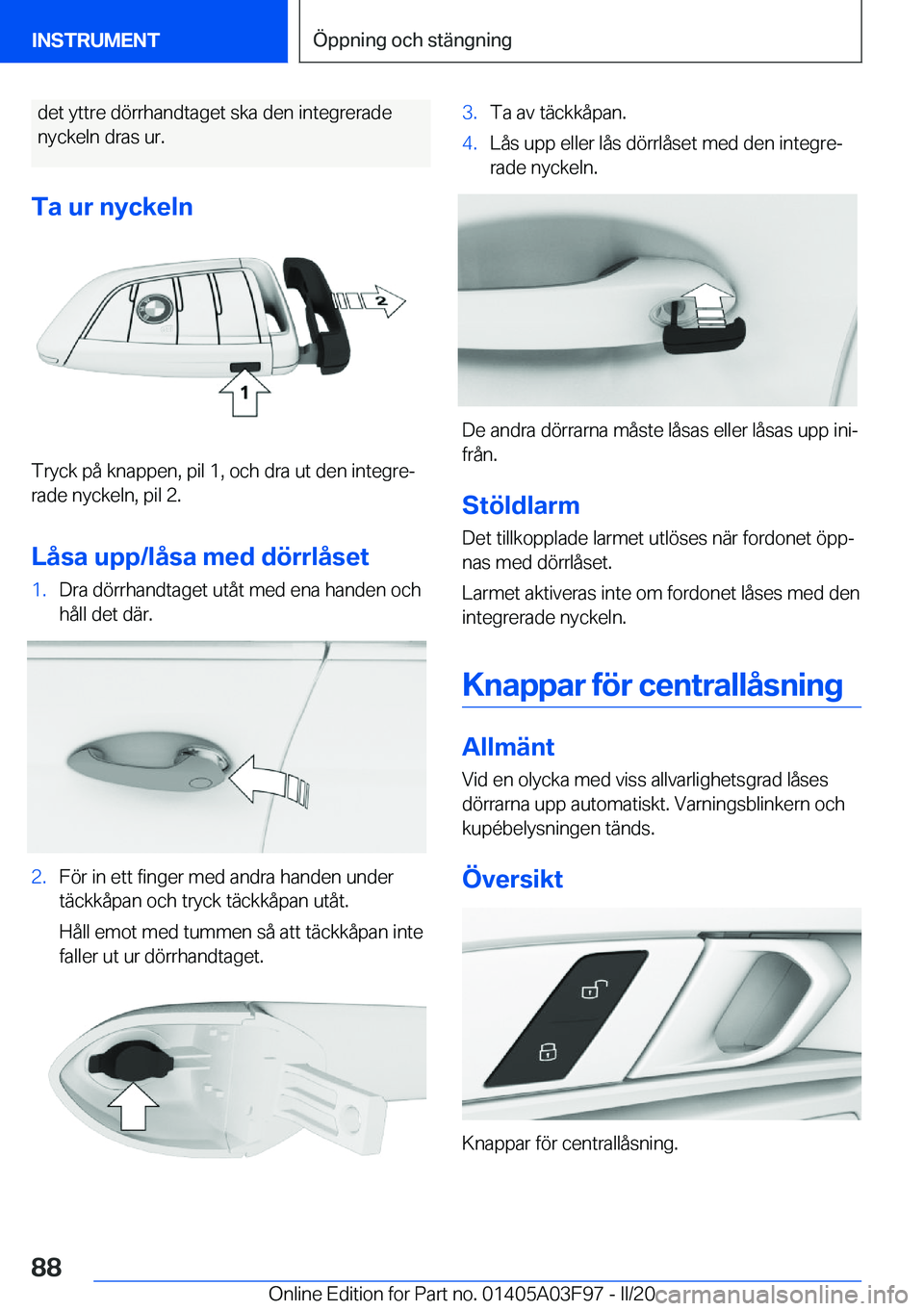 BMW 3 SERIES 2020  InstruktionsbÖcker (in Swedish) �d�e�t��y�t�t�r�e��d�