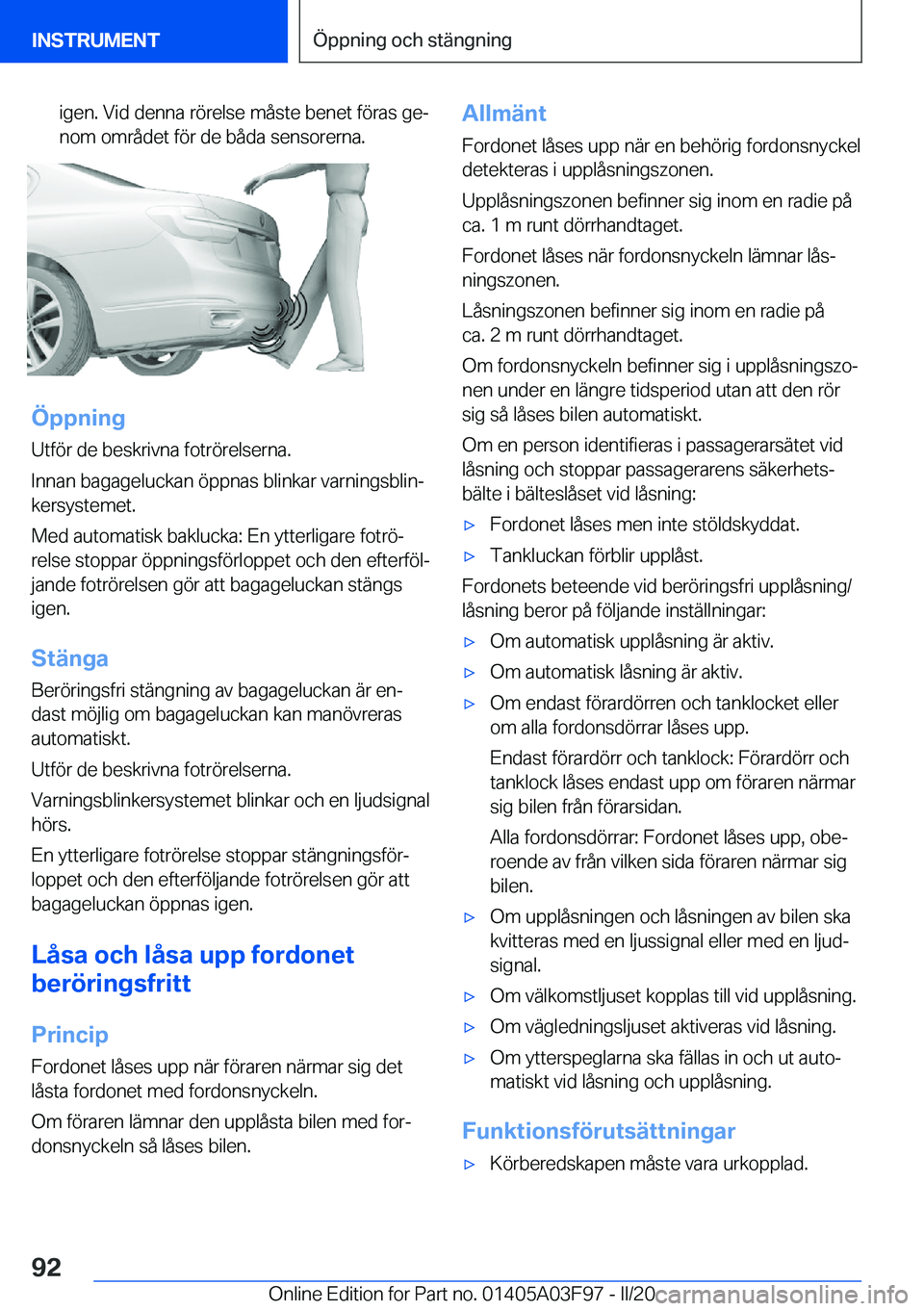 BMW 3 SERIES 2020  InstruktionsbÖcker (in Swedish) �i�g�e�n�.��V�i�d��d�e�n�n�a��r�