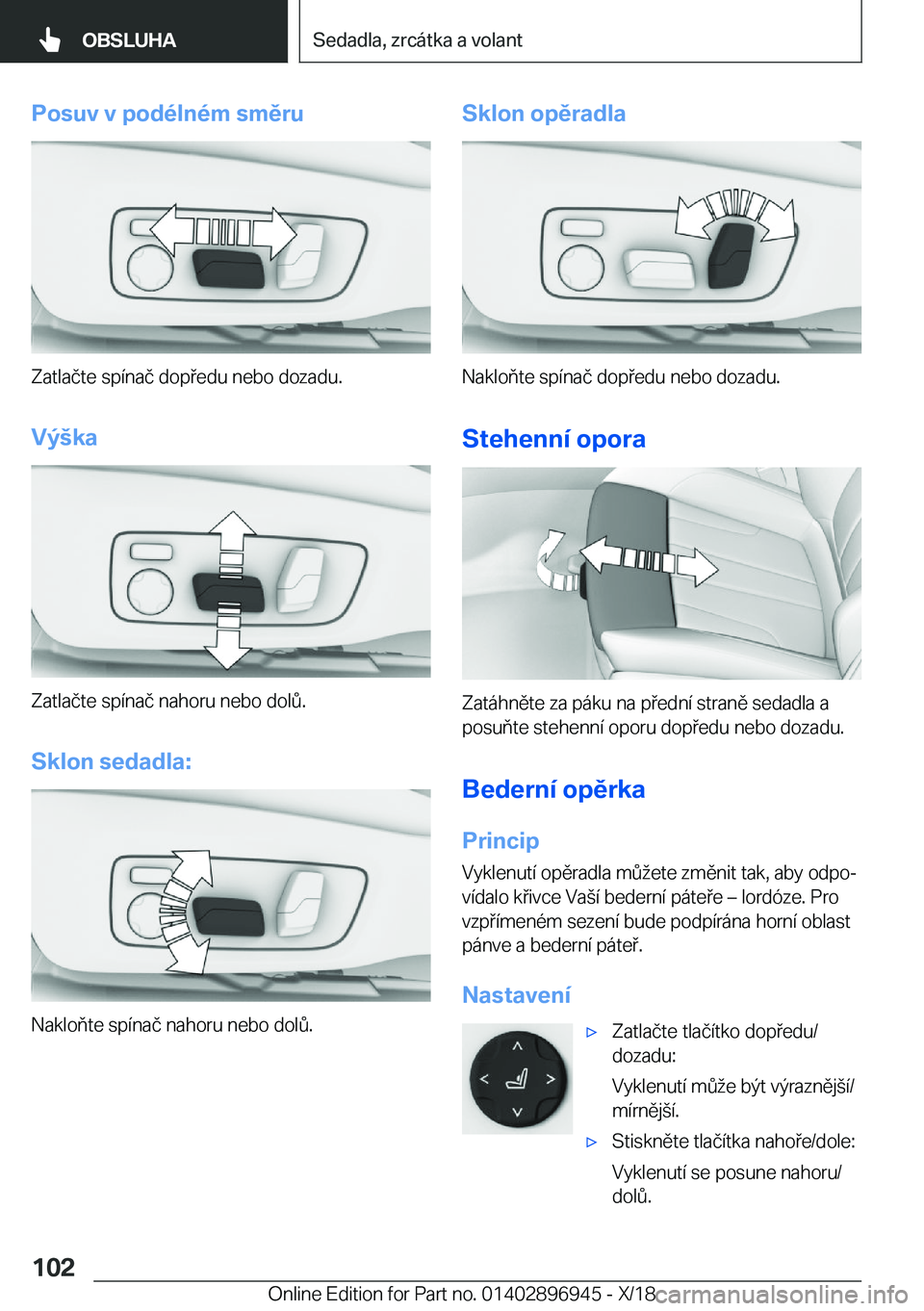 BMW 3 SERIES 2019  Návod na použití (in Czech) �P�o�s�u�v��v��p�o�d�