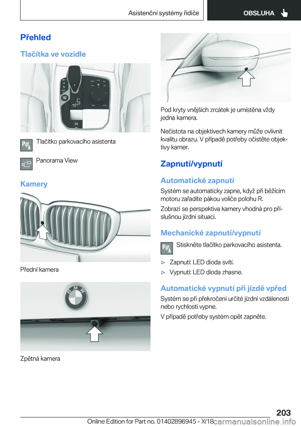 BMW 3 SERIES 2019  Návod na použití (in Czech) �P�e�h�l�e�d
�T�l�a�č�