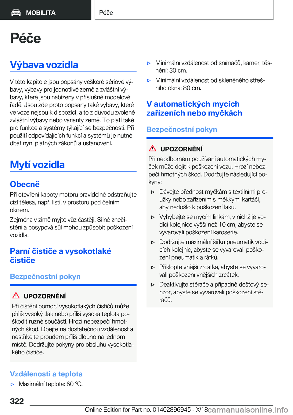 BMW 3 SERIES 2019  Návod na použití (in Czech) �P�