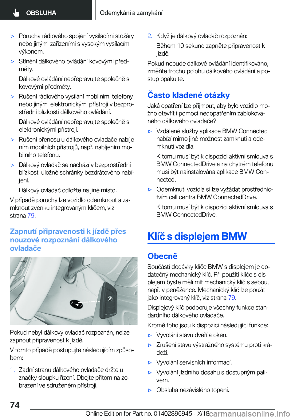 BMW 3 SERIES 2019  Návod na použití (in Czech) x�P�o�r�u�c�h�a��r�