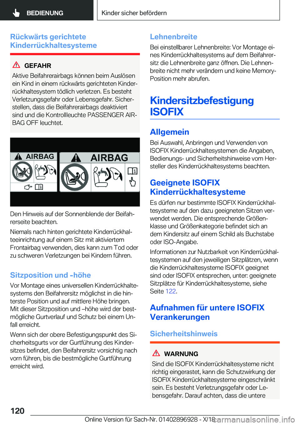 BMW 3 SERIES 2019  Betriebsanleitungen (in German) �R�