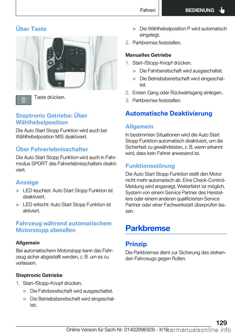 BMW 3 SERIES 2019  Betriebsanleitungen (in German) �
