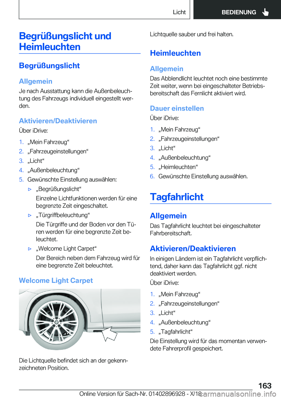 BMW 3 SERIES 2019  Betriebsanleitungen (in German) �B�e�g�r�
