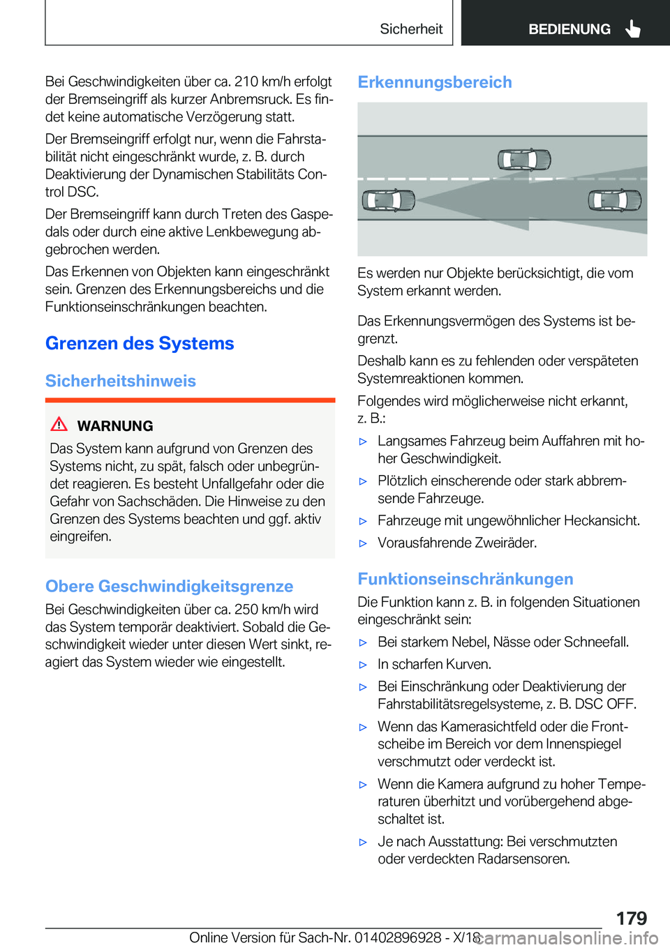 BMW 3 SERIES 2019  Betriebsanleitungen (in German) �B�e�i��G�e�s�c�h�w�i�n�d�i�g�k�e�i�t�e�n��