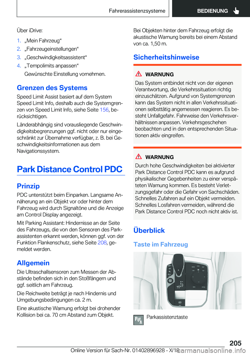 BMW 3 SERIES 2019  Betriebsanleitungen (in German) �