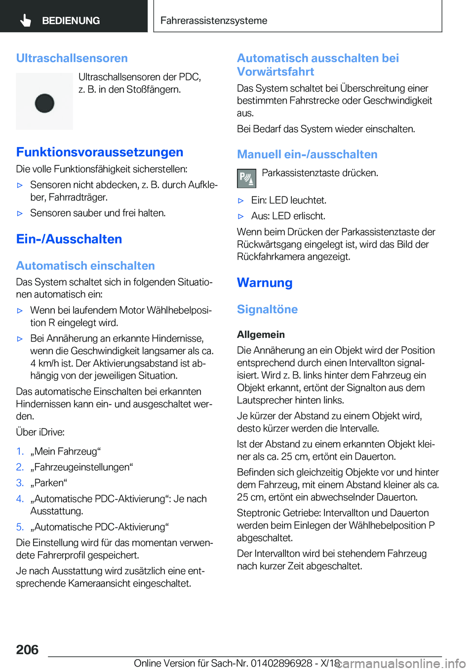 BMW 3 SERIES 2019  Betriebsanleitungen (in German) �U�l�t�r�a�s�c�h�a�l�l�s�e�n�s�o�r�e�n�U�l�t�r�a�s�c�h�a�l�l�s�e�n�s�o�r�e�n��d�e�r��P�D�C�,
�z�.��B�.��i�n��d�e�n��S�t�o�