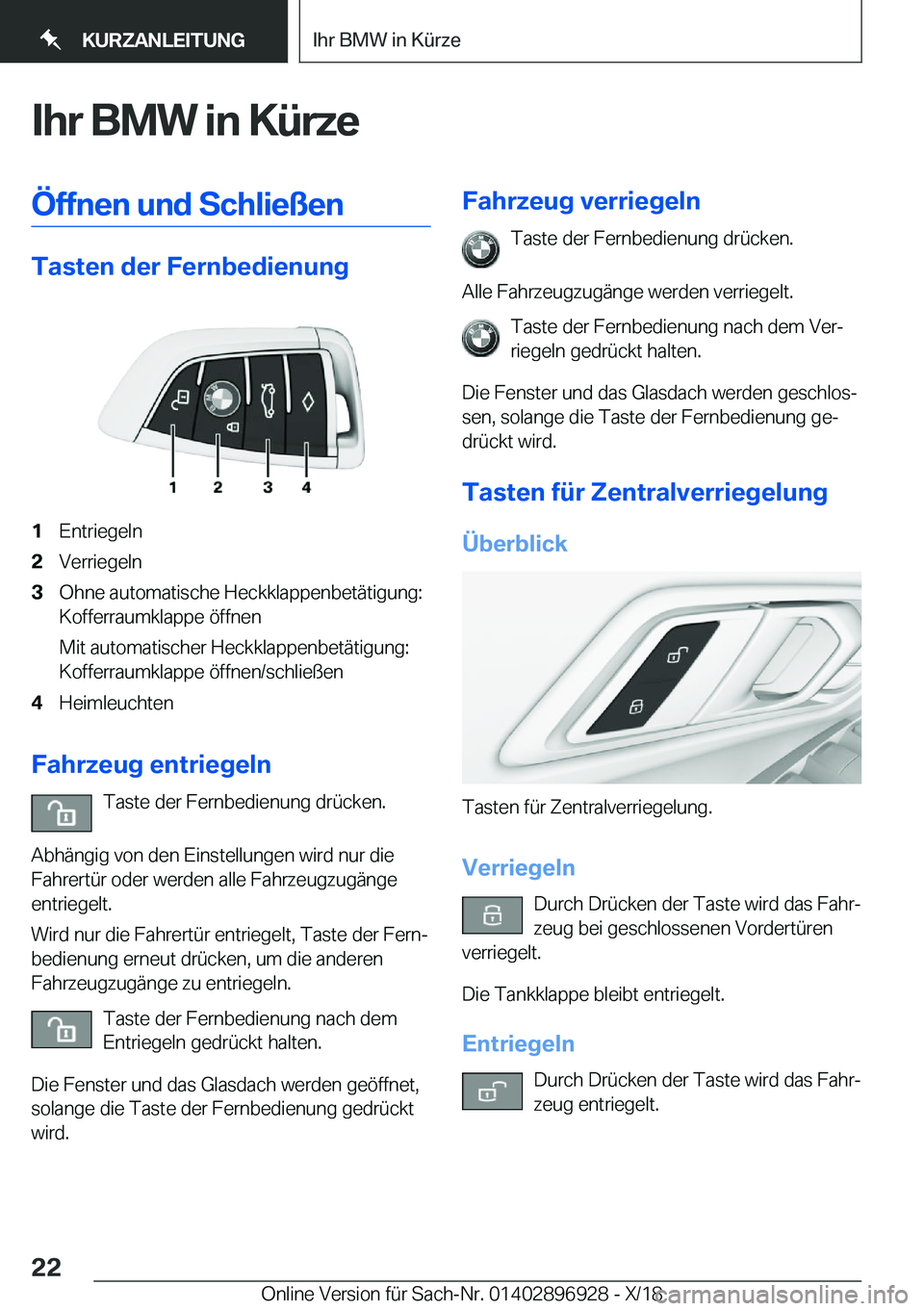 BMW 3 SERIES 2019  Betriebsanleitungen (in German) �I�h�r��B�M�W��i�n��K�