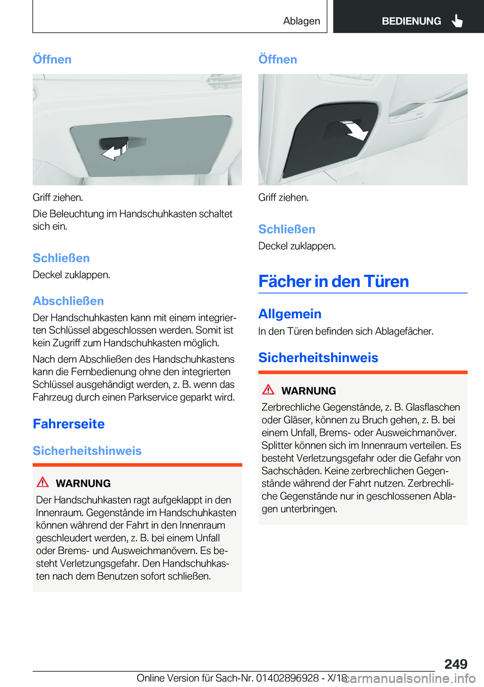 BMW 3 SERIES 2019  Betriebsanleitungen (in German) �