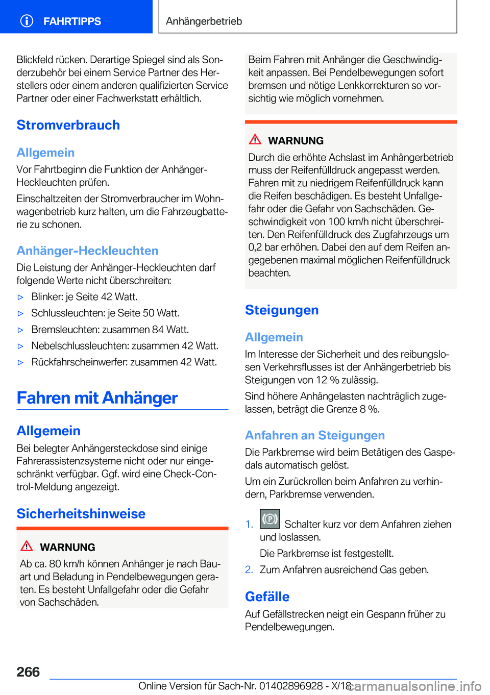 BMW 3 SERIES 2019  Betriebsanleitungen (in German) �B�l�i�c�k�f�e�l�d��r�