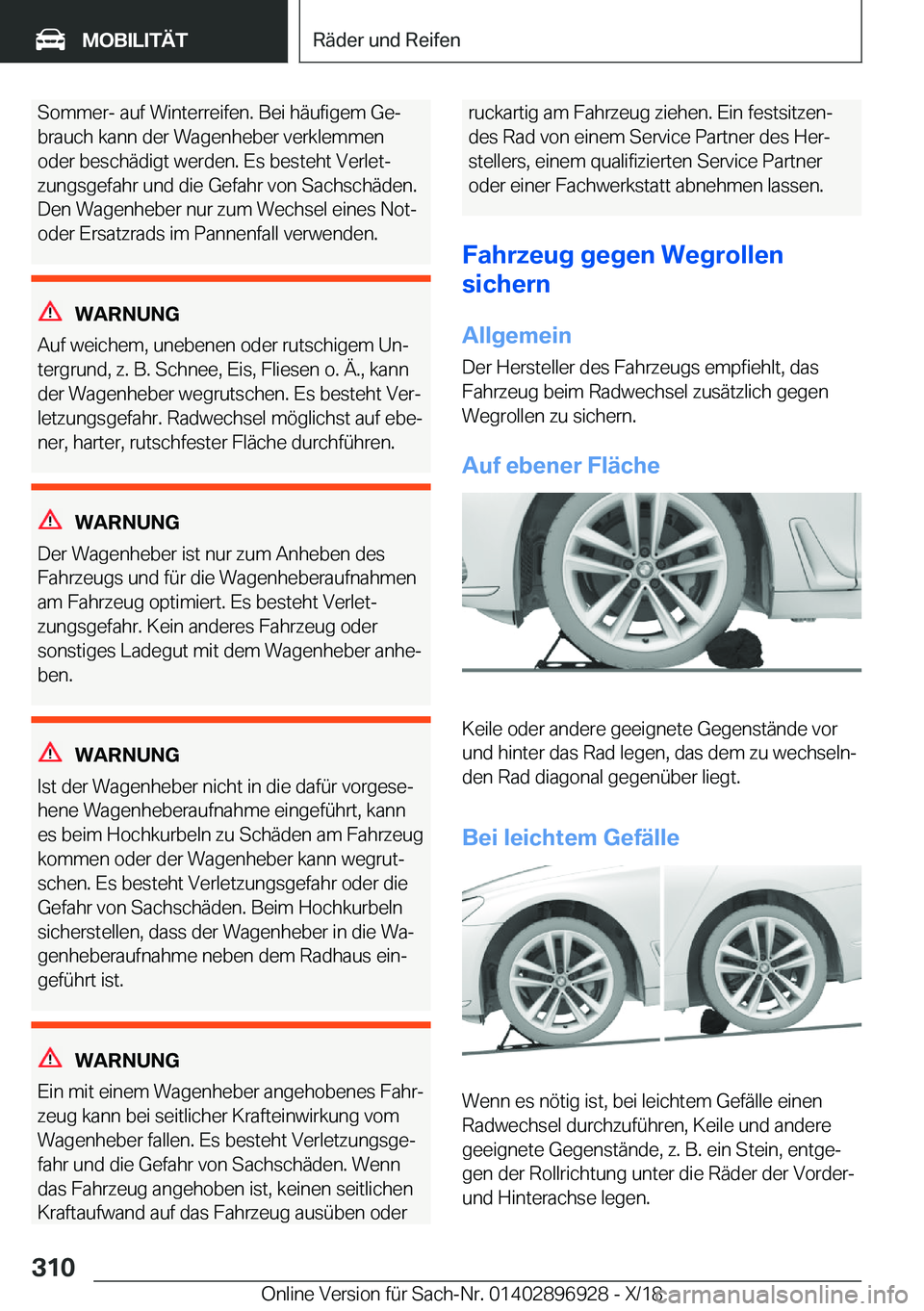 BMW 3 SERIES 2019  Betriebsanleitungen (in German) �S�o�m�m�e�r�-��a�u�f��W�i�n�t�e�r�r�e�i�f�e�n�.��B�e�i��h�