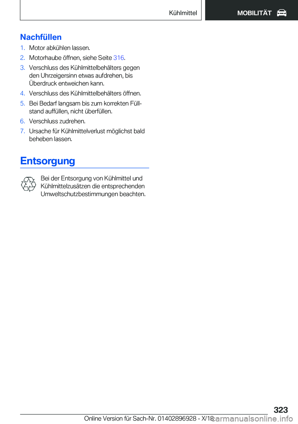 BMW 3 SERIES 2019  Betriebsanleitungen (in German) �N�a�c�h�f�
