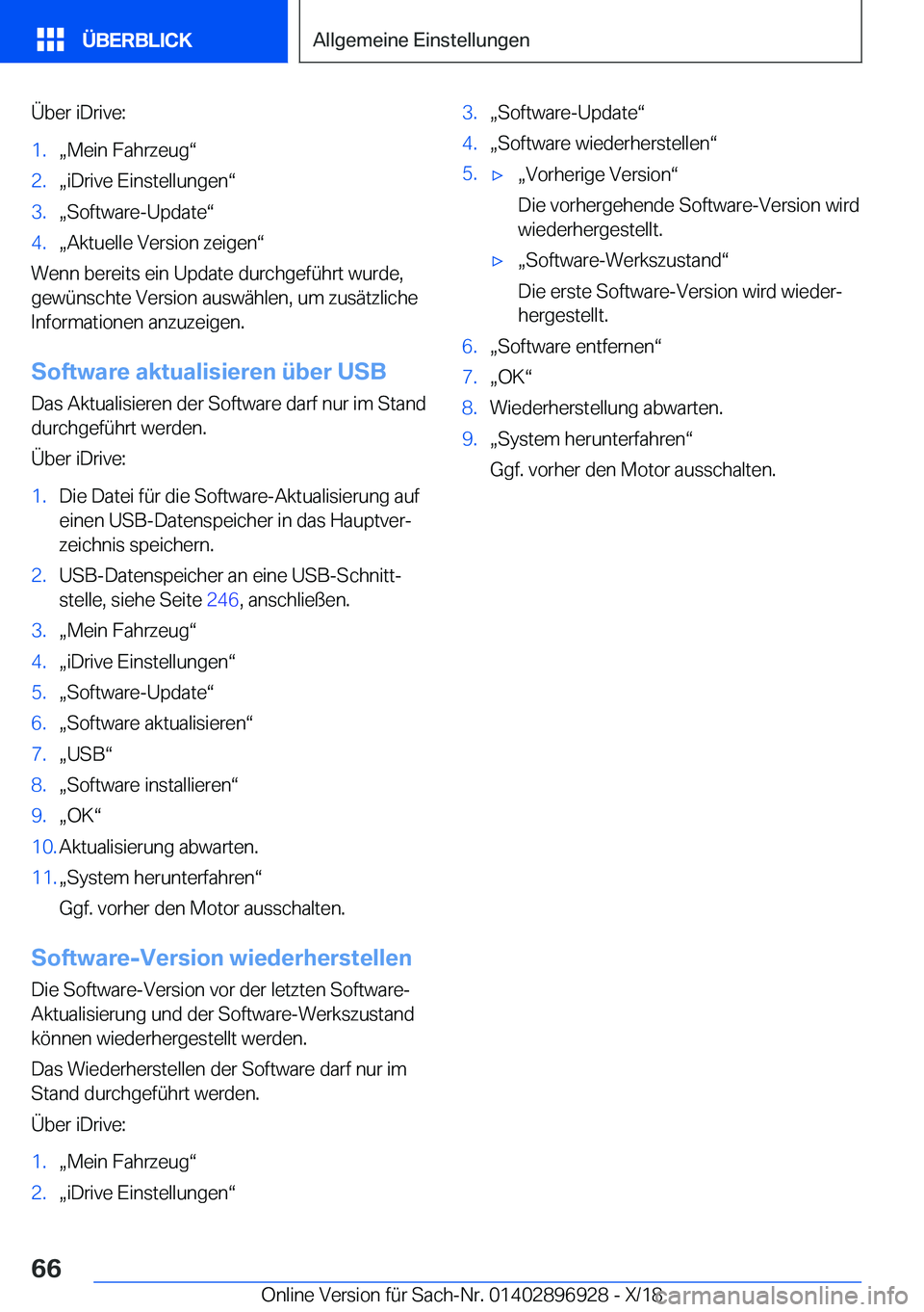 BMW 3 SERIES 2019  Betriebsanleitungen (in German) �
