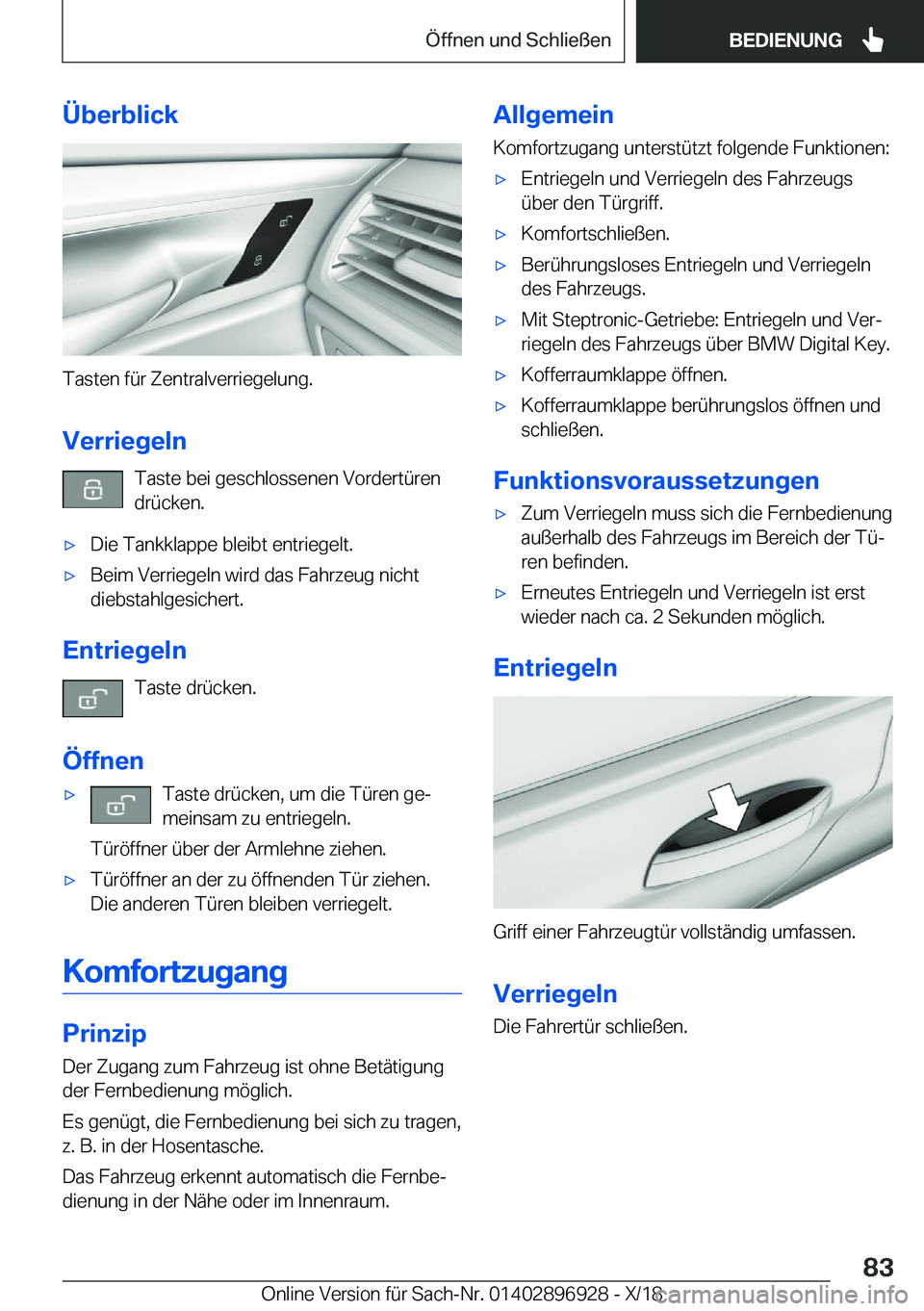 BMW 3 SERIES 2019  Betriebsanleitungen (in German) �
