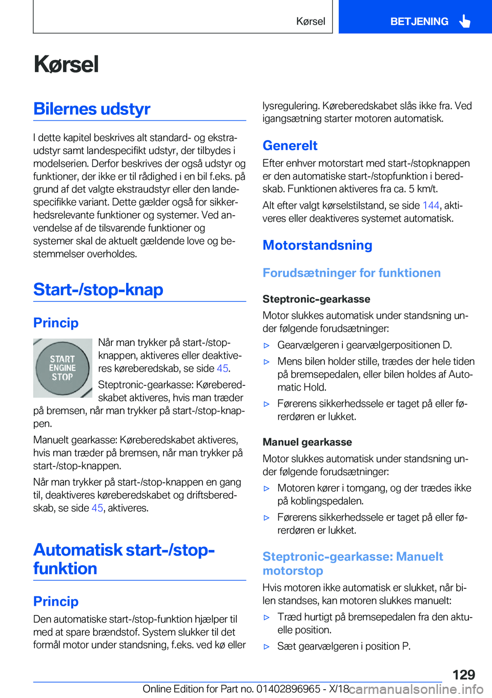 BMW 3 SERIES 2019  InstruktionsbØger (in Danish) �K�