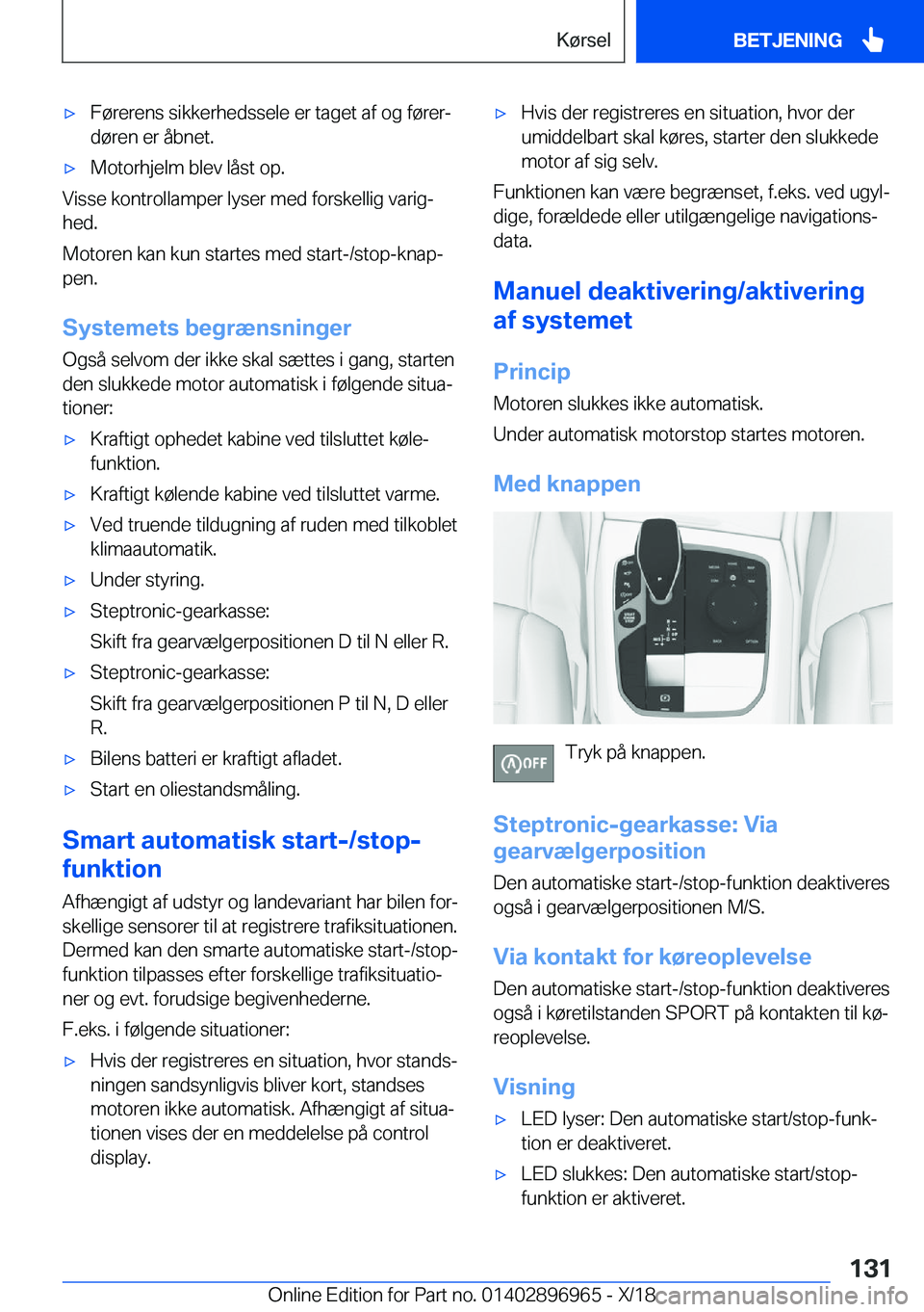 BMW 3 SERIES 2019  InstruktionsbØger (in Danish) 'x�F�