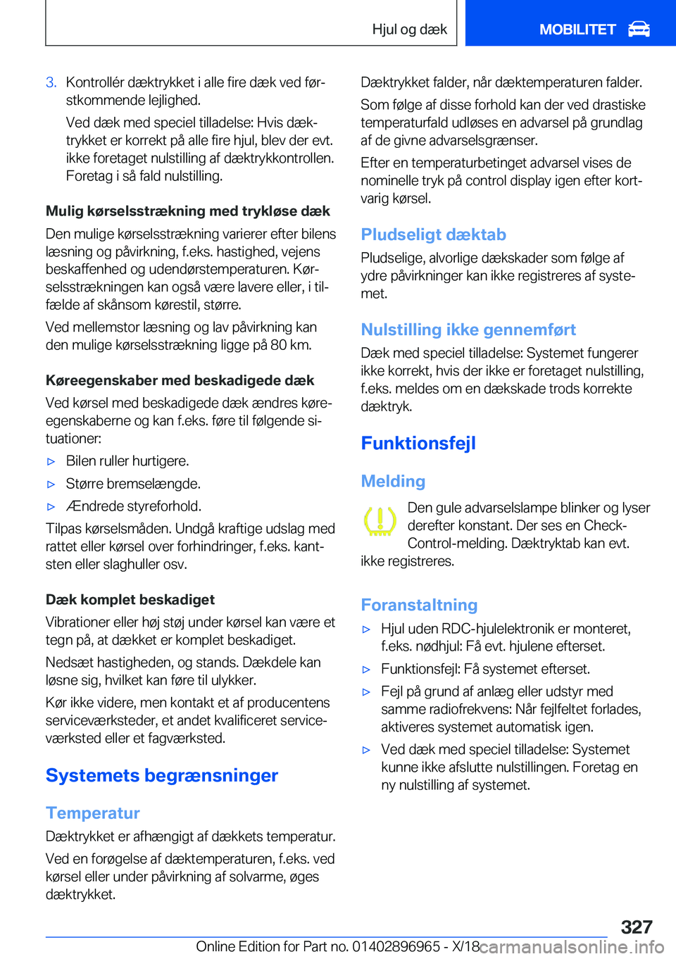 BMW 3 SERIES 2019  InstruktionsbØger (in Danish) �3�.�K�o�n�t�r�o�l�l�