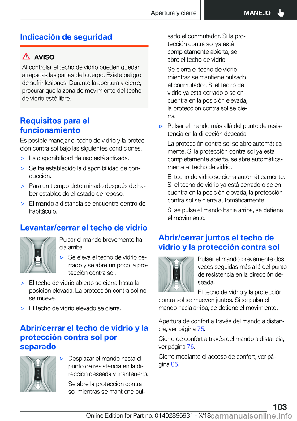 BMW 3 SERIES 2019  Manuales de Empleo (in Spanish) �I�n�d�i�c�a�c�i�