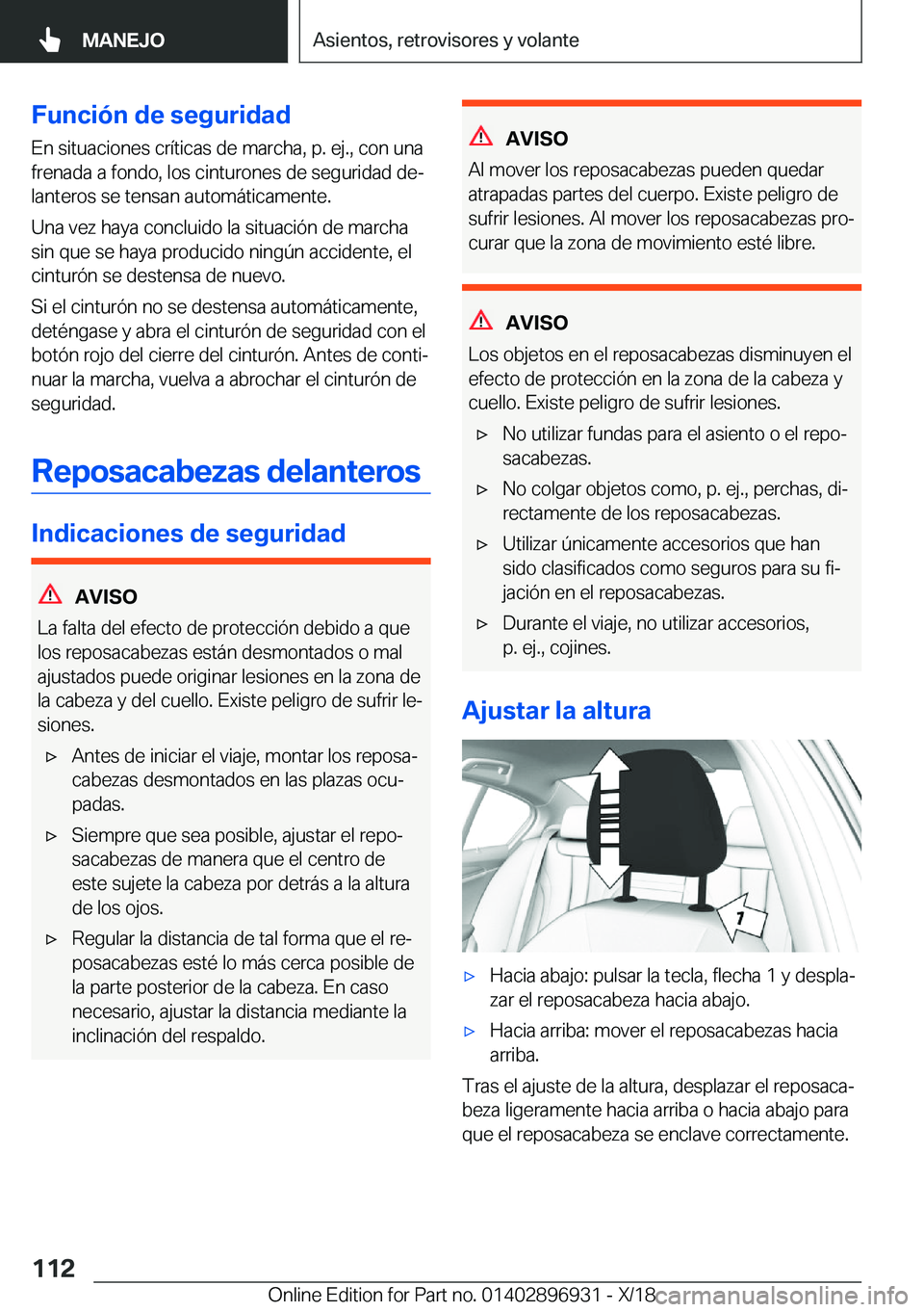 BMW 3 SERIES 2019  Manuales de Empleo (in Spanish) �F�u�n�c�i�
