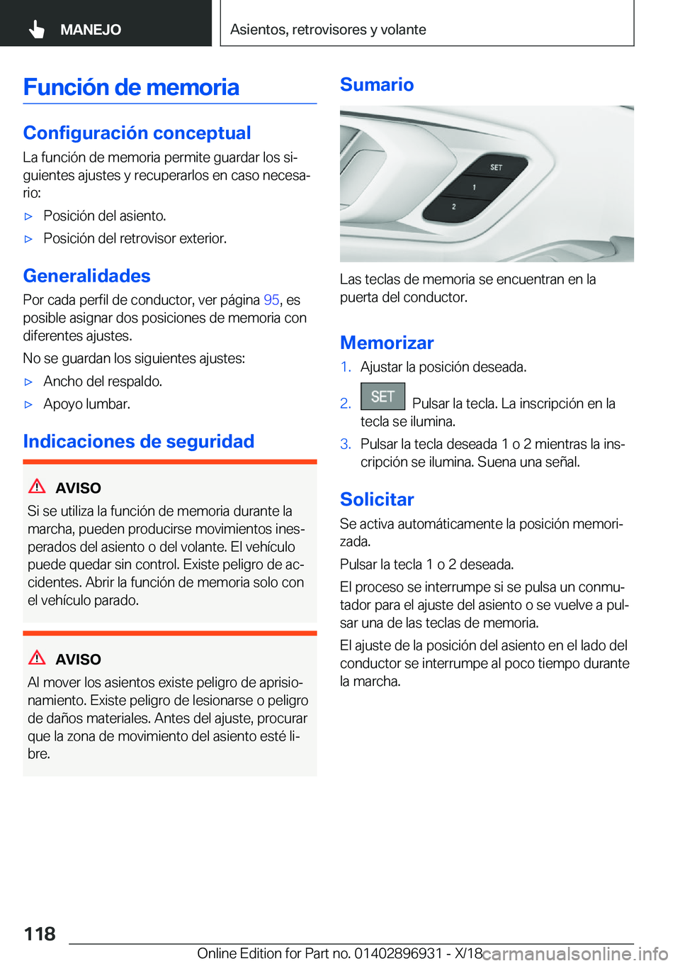 BMW 3 SERIES 2019  Manuales de Empleo (in Spanish) �F�u�n�c�i�