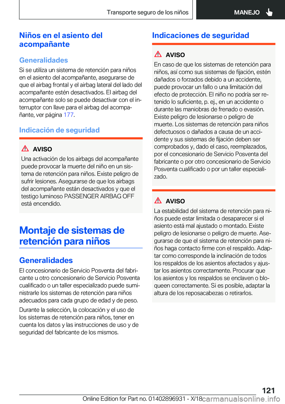 BMW 3 SERIES 2019  Manuales de Empleo (in Spanish) �N�i�