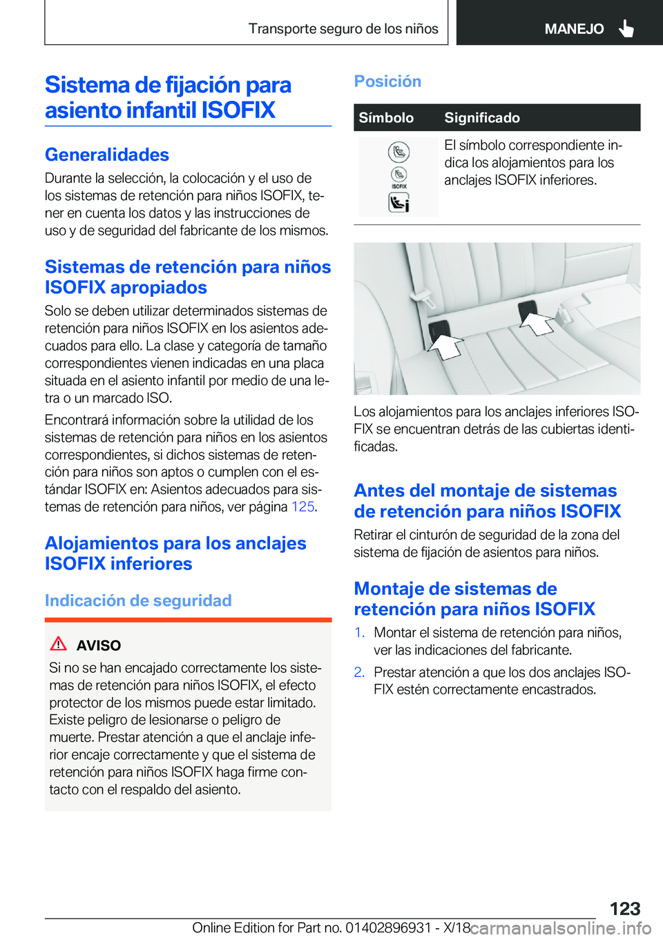 BMW 3 SERIES 2019  Manuales de Empleo (in Spanish) �S�i�s�t�e�m�a��d�e��f�i�j�a�c�i�