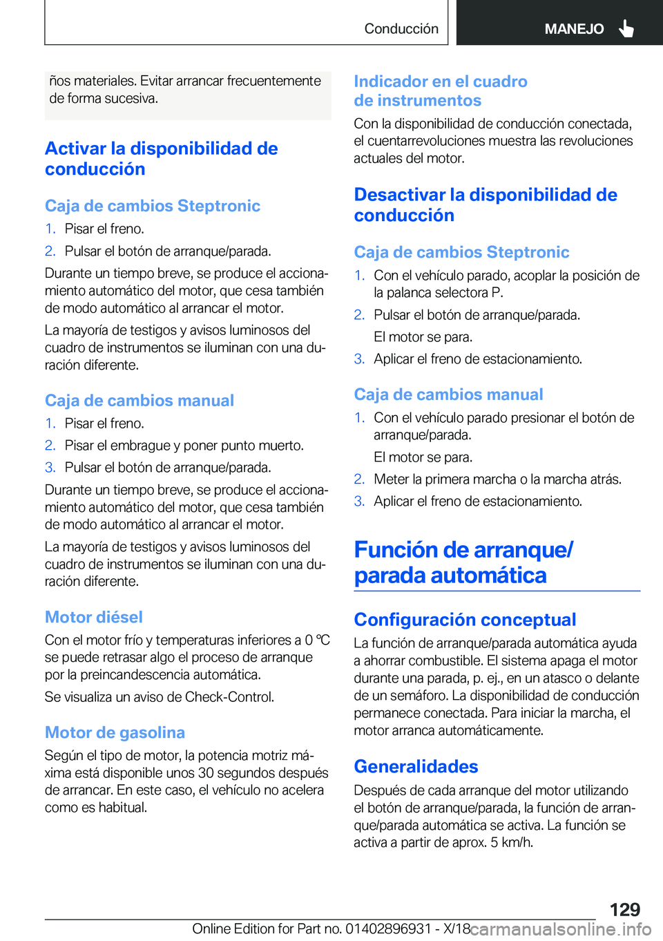BMW 3 SERIES 2019  Manuales de Empleo (in Spanish) �