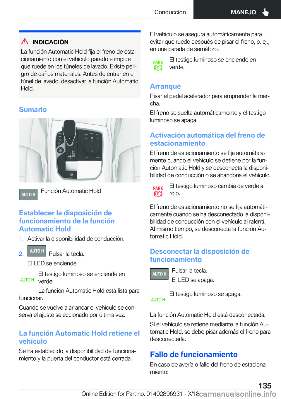 BMW 3 SERIES 2019  Manuales de Empleo (in Spanish) �I�N�D�I�C�A�C�I�