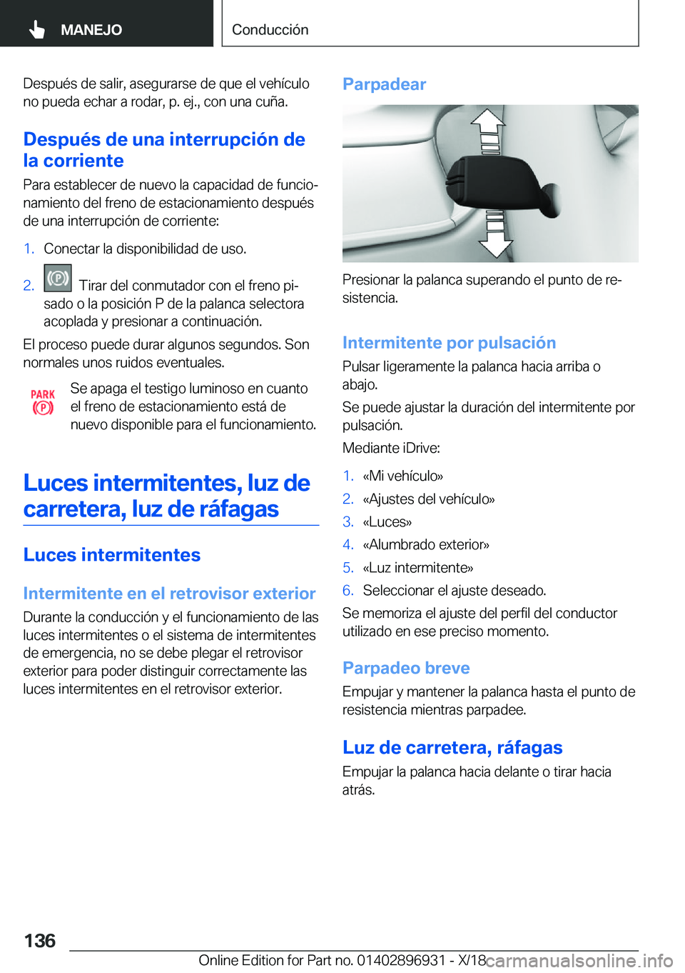 BMW 3 SERIES 2019  Manuales de Empleo (in Spanish) �D�e�s�p�u�