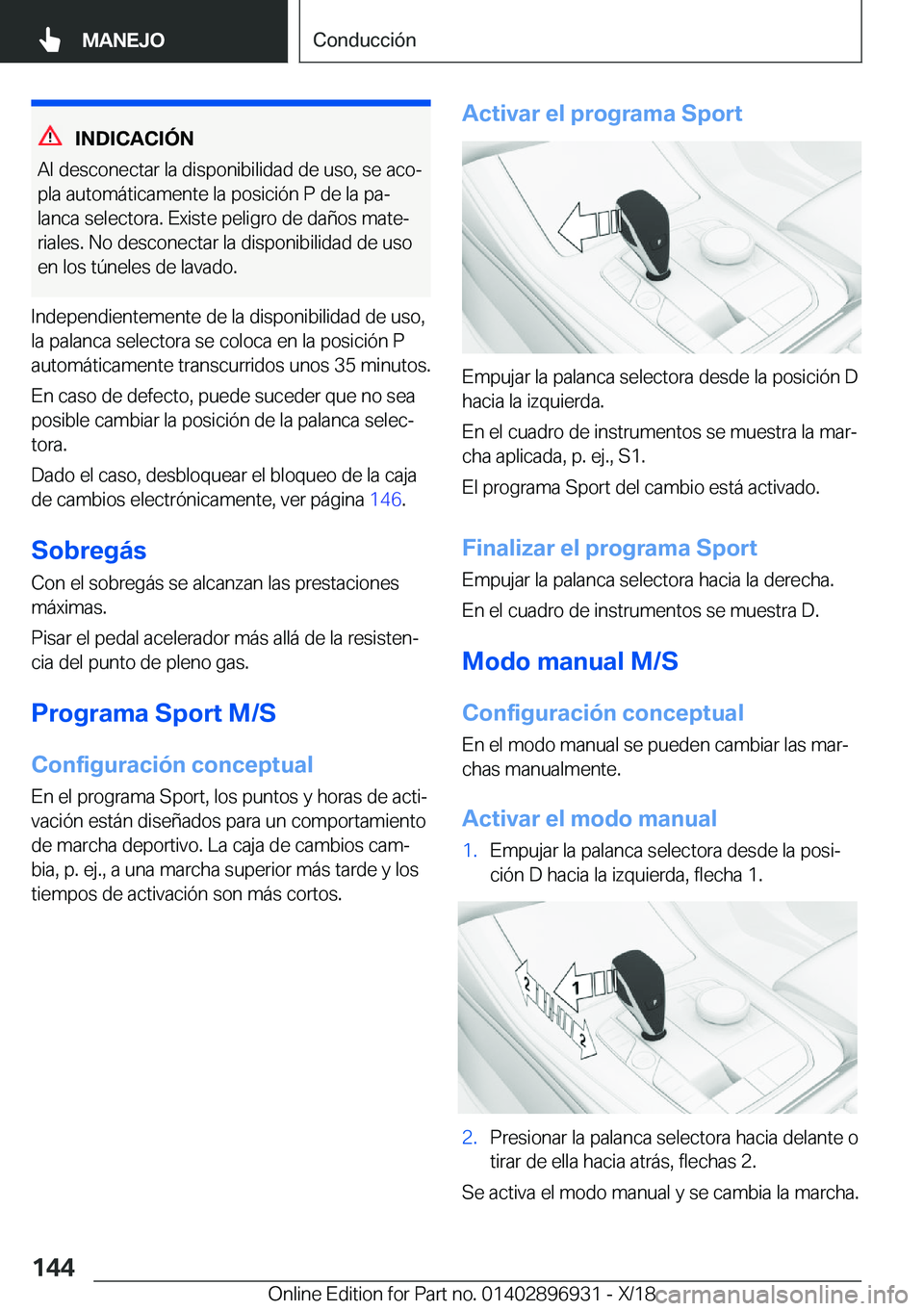 BMW 3 SERIES 2019  Manuales de Empleo (in Spanish) �I�N�D�I�C�A�C�I�