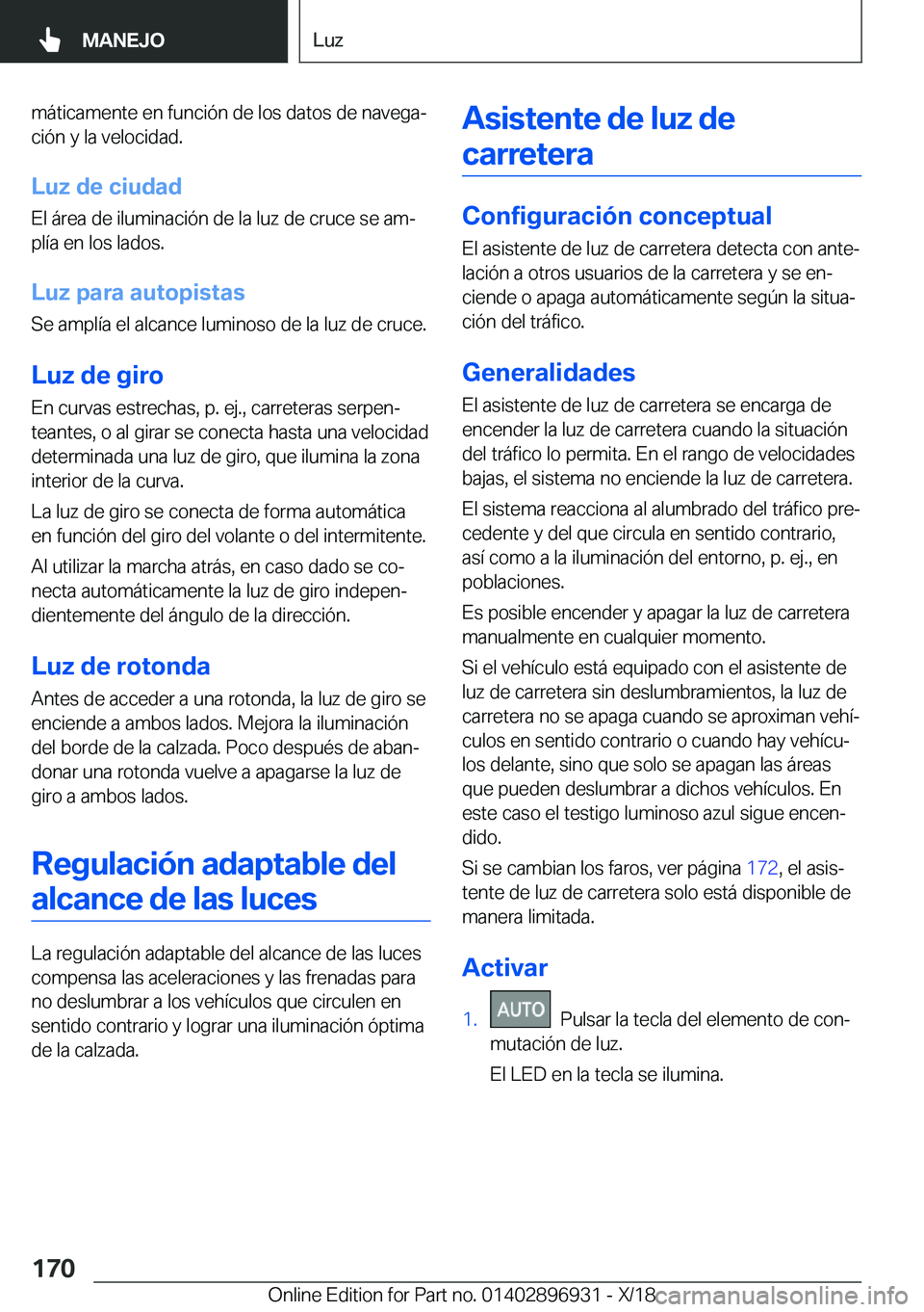 BMW 3 SERIES 2019  Manuales de Empleo (in Spanish) �m�