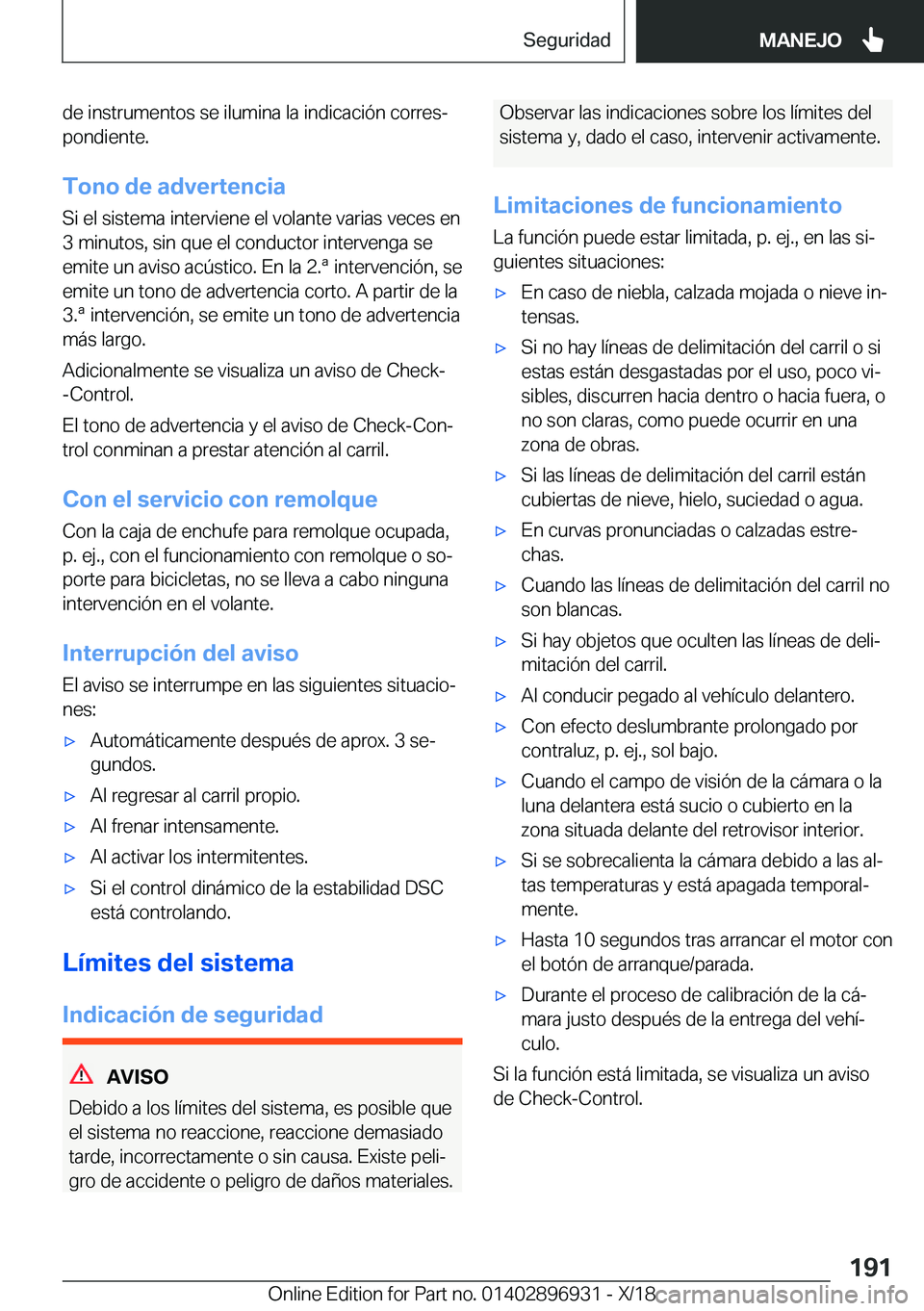 BMW 3 SERIES 2019  Manuales de Empleo (in Spanish) �d�e��i�n�s�t�r�u�m�e�n�t�o�s��s�e��i�l�u�m�i�n�a��l�a��i�n�d�i�c�a�c�i�