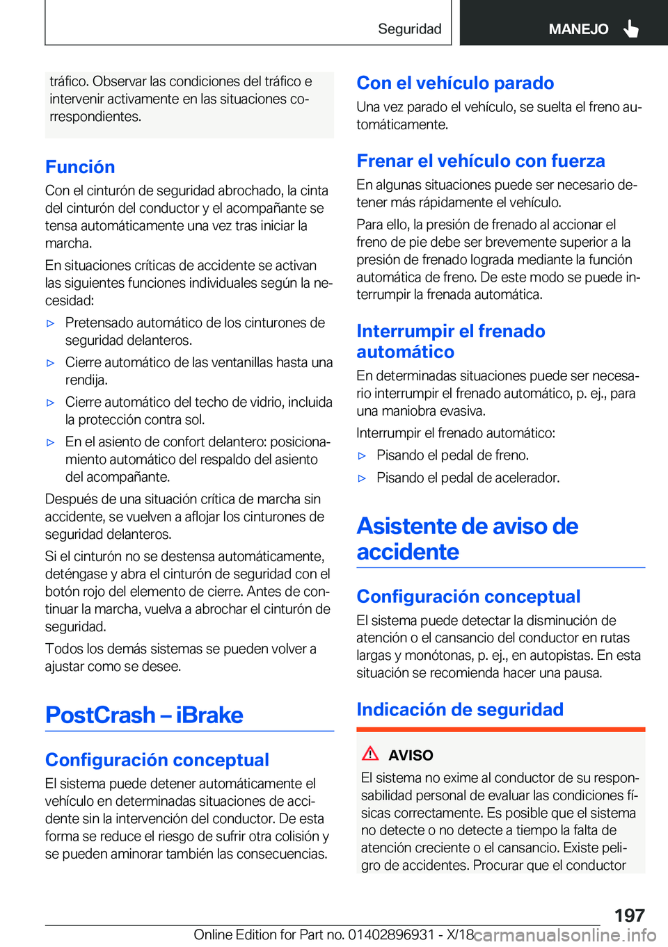 BMW 3 SERIES 2019  Manuales de Empleo (in Spanish) �t�r�