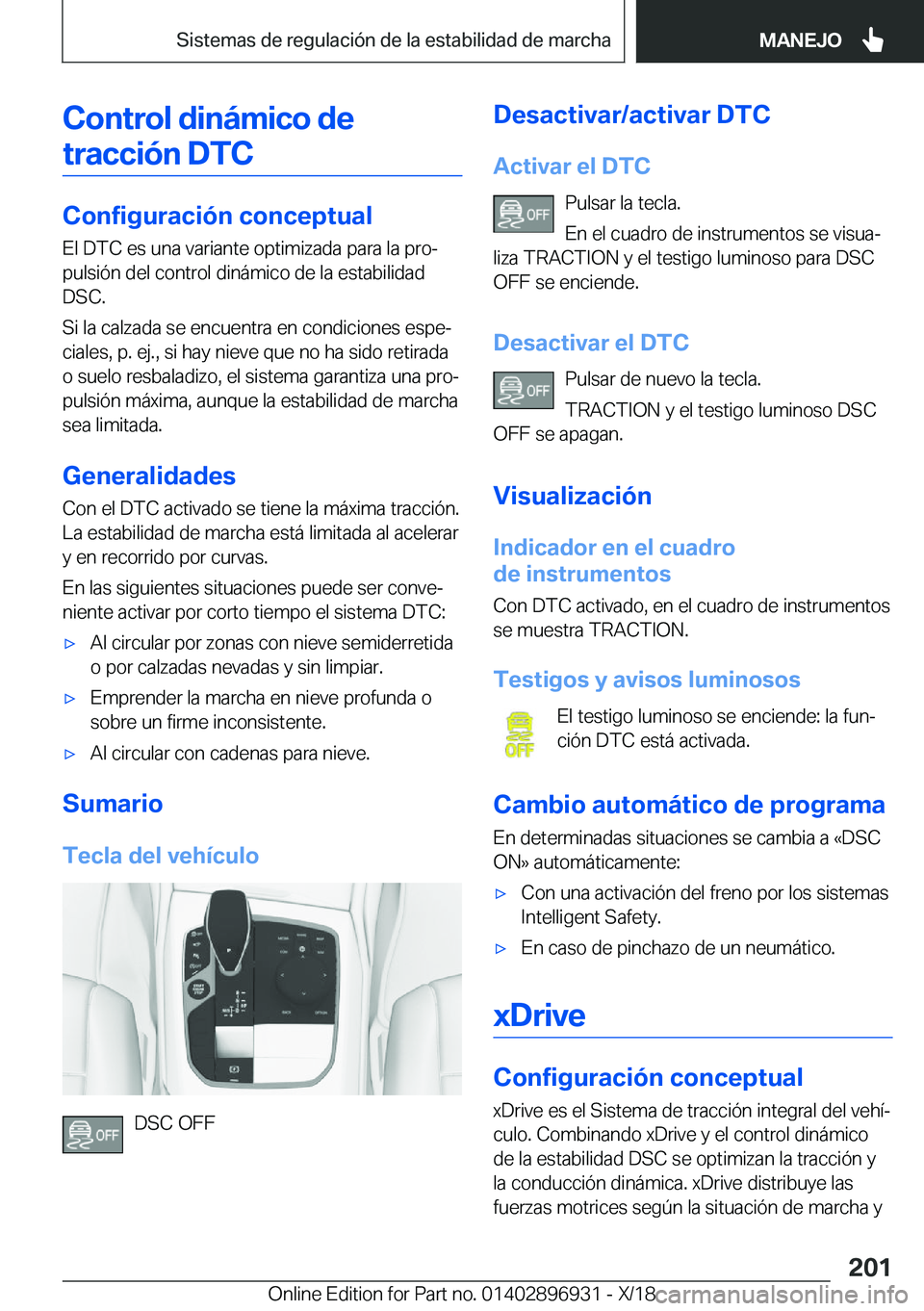 BMW 3 SERIES 2019  Manuales de Empleo (in Spanish) �C�o�n�t�r�o�l��d�i�n�