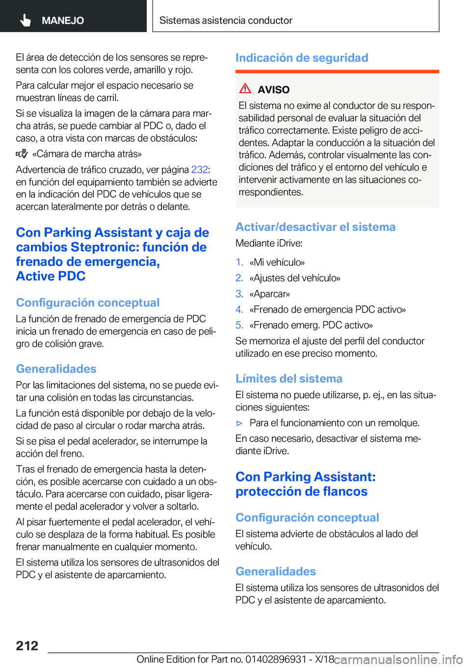 BMW 3 SERIES 2019  Manuales de Empleo (in Spanish) �E�l��