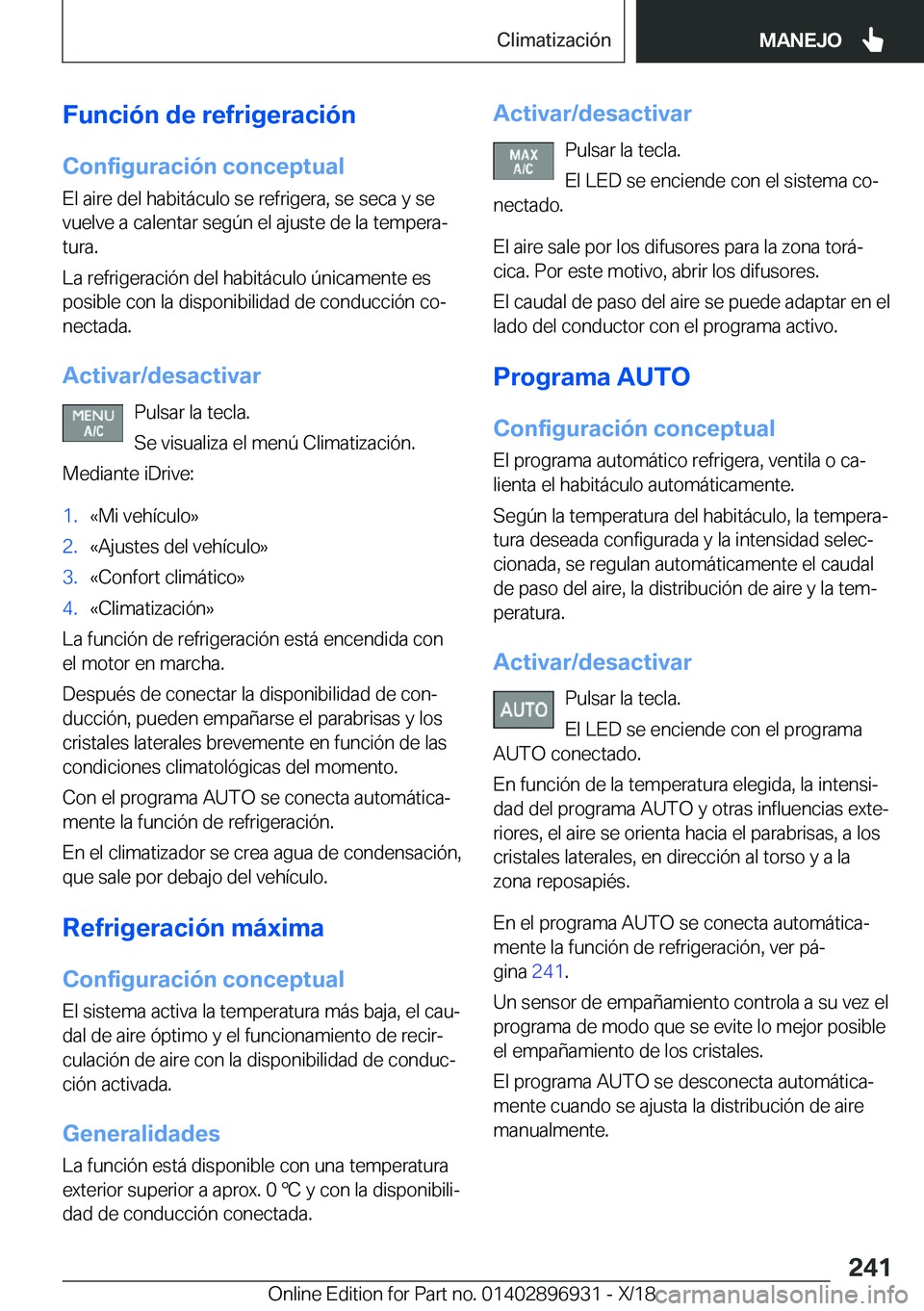 BMW 3 SERIES 2019  Manuales de Empleo (in Spanish) �F�u�n�c�i�