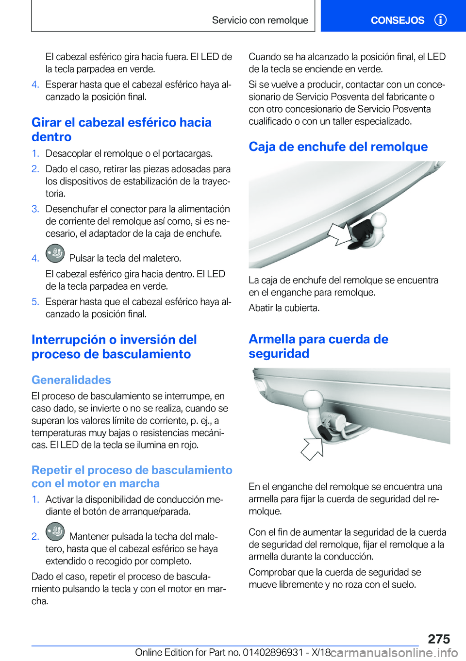 BMW 3 SERIES 2019  Manuales de Empleo (in Spanish) �E�l��c�a�b�e�z�a�l��e�s�f�