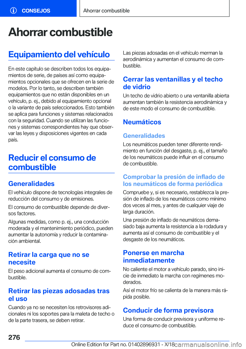BMW 3 SERIES 2019  Manuales de Empleo (in Spanish) �A�h�o�r�r�a�r��c�o�m�b�u�s�t�i�b�l�e�E�q�u�i�p�a�m�i�e�n�t�o��d�e�l��v�e�h�