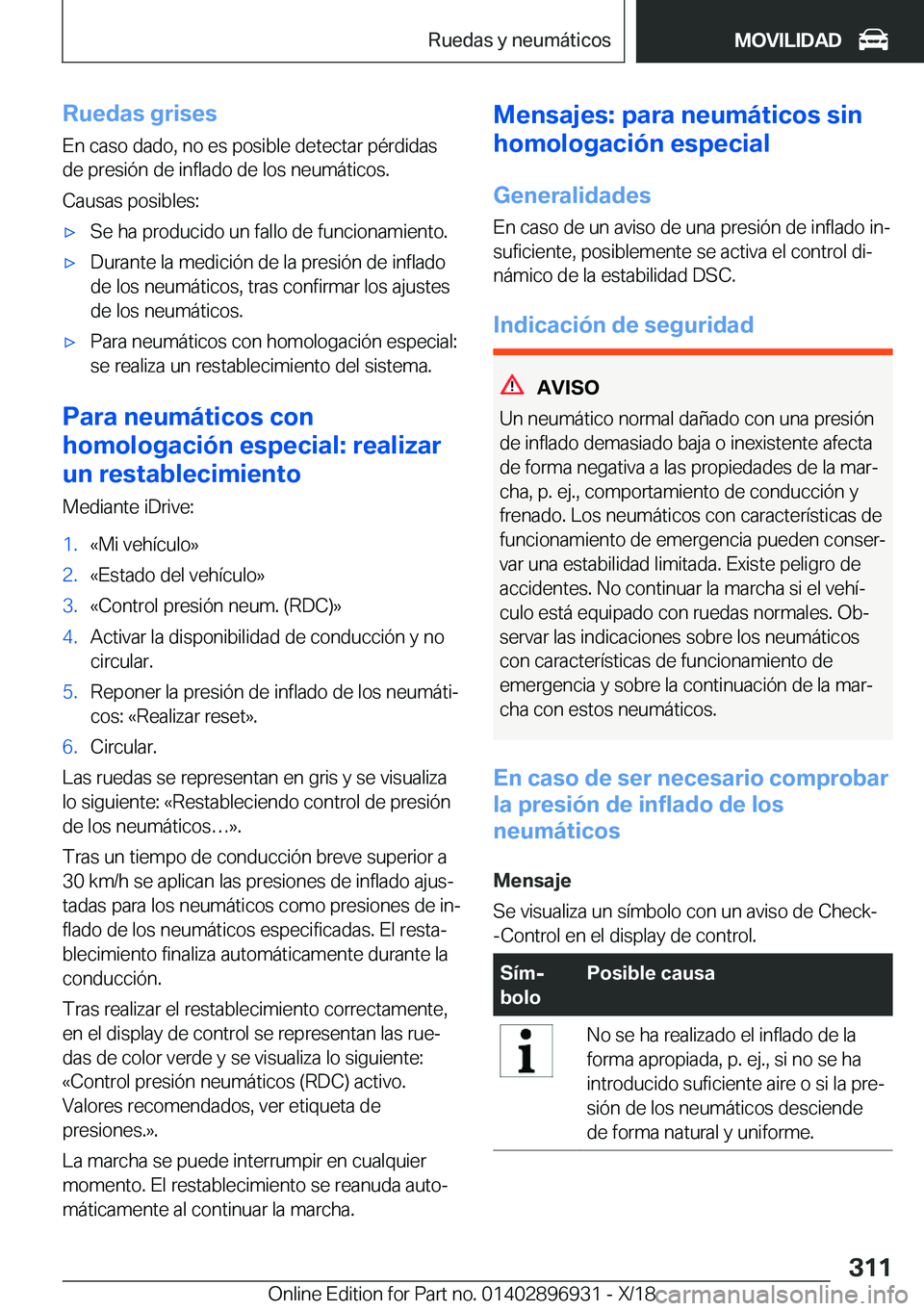 BMW 3 SERIES 2019  Manuales de Empleo (in Spanish) �R�u�e�d�a�s��g�r�i�s�e�s
�E�n��c�a�s�o��d�a�d�o�,��n�o��e�s��p�o�s�i�b�l�e��d�e�t�e�c�t�a�r��p�