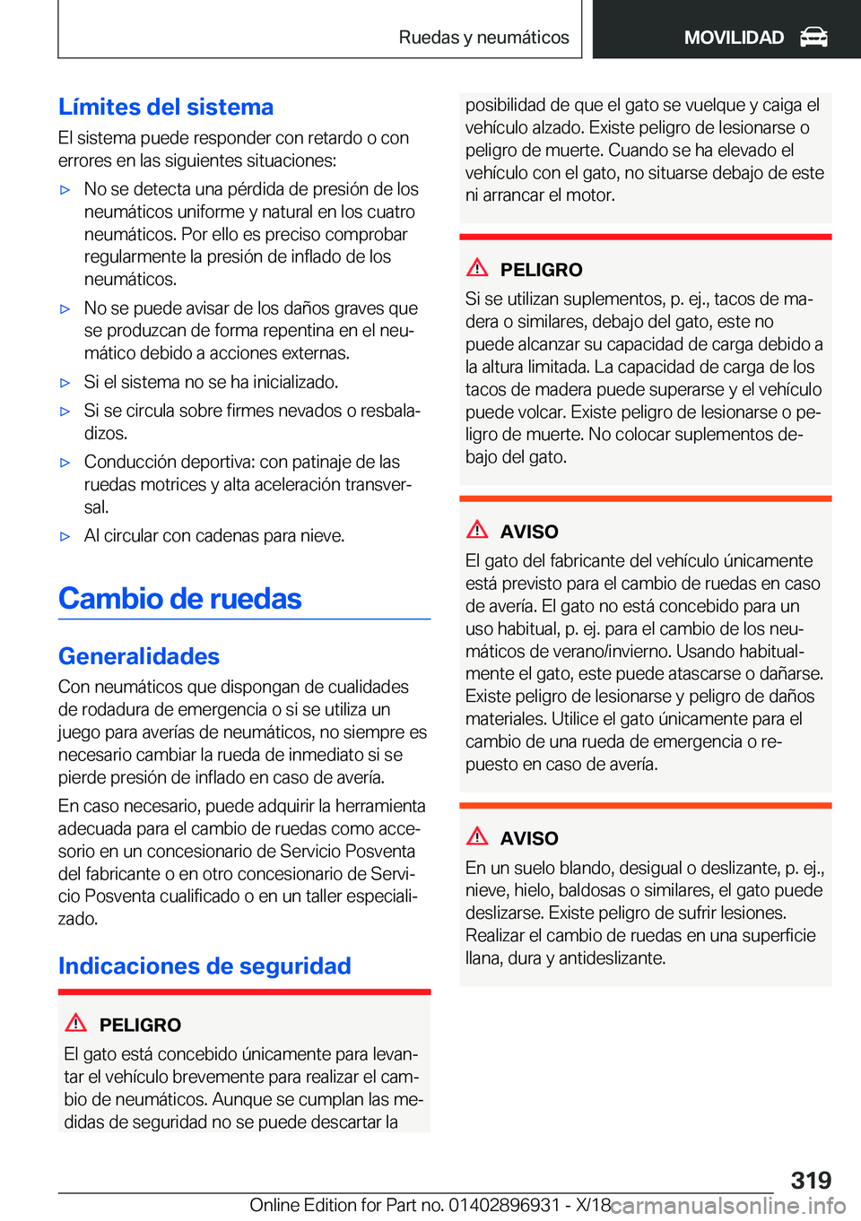 BMW 3 SERIES 2019  Manuales de Empleo (in Spanish) �L�