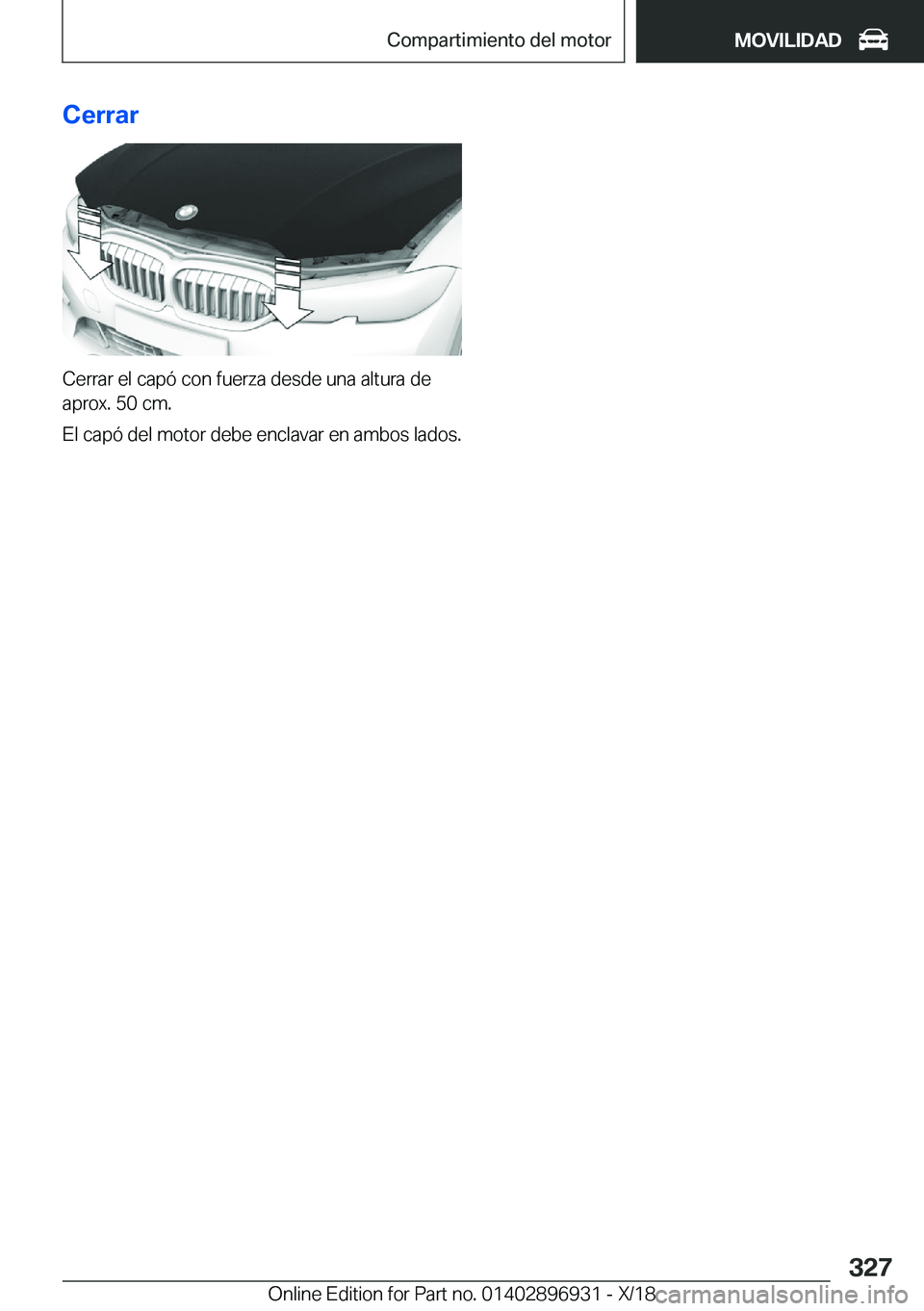 BMW 3 SERIES 2019  Manuales de Empleo (in Spanish) �C�e�r�r�a�r
�C�e�r�r�a�r��e�l��c�a�p�