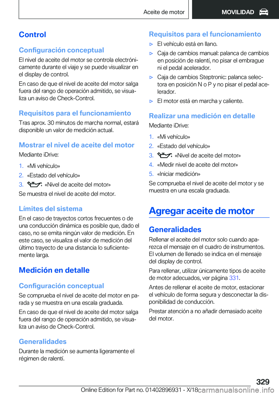 BMW 3 SERIES 2019  Manuales de Empleo (in Spanish) �C�o�n�t�r�o�l
�C�o�n�f�i�g�u�r�a�c�i�