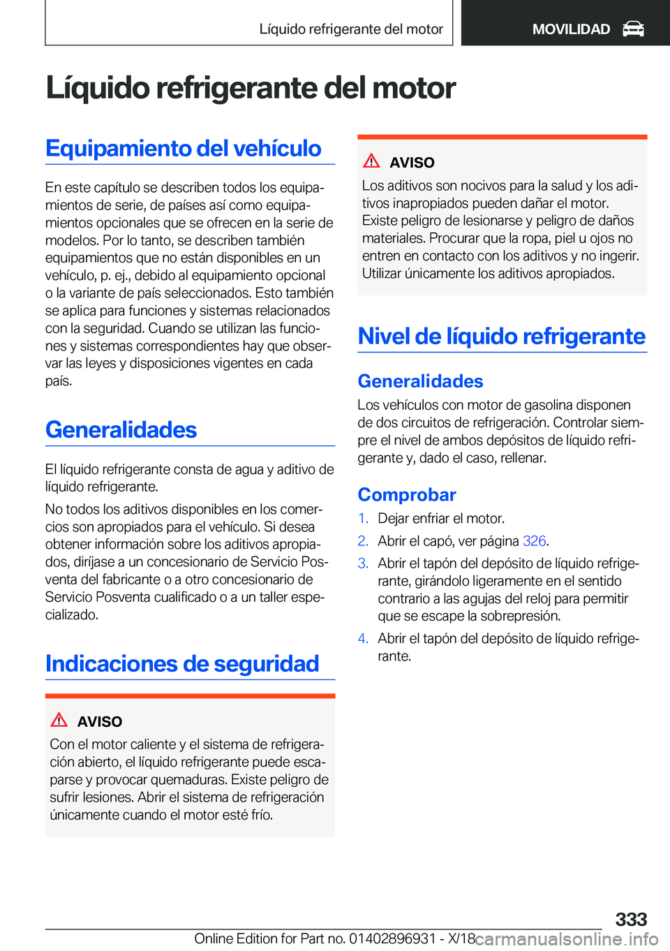 BMW 3 SERIES 2019  Manuales de Empleo (in Spanish) �L�