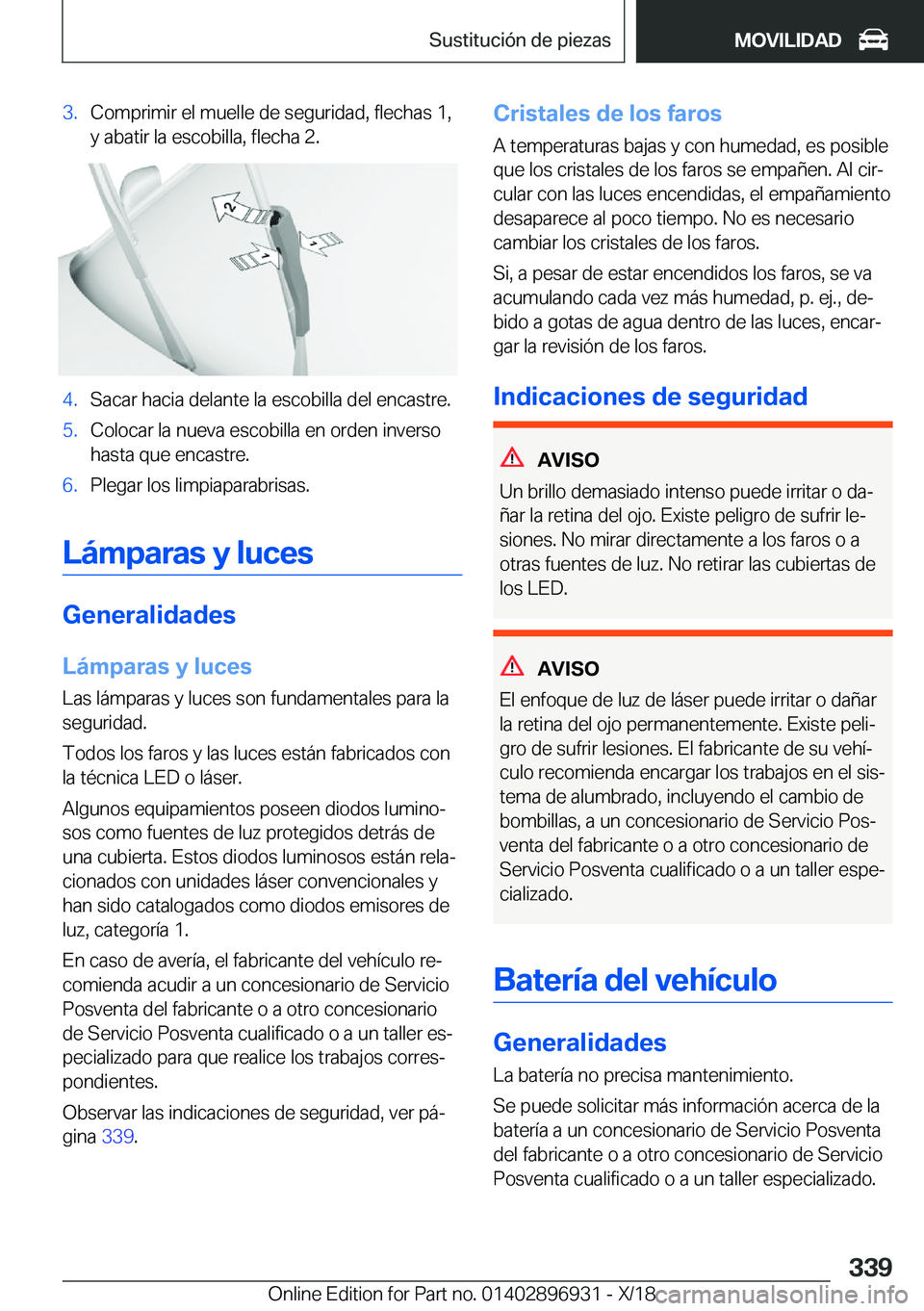 BMW 3 SERIES 2019  Manuales de Empleo (in Spanish) �3�.�C�o�m�p�r�i�m�i�r��e�l��m�u�e�l�l�e��d�e��s�e�g�u�r�i�d�a�d�,��f�l�e�c�h�a�s��1�,
�y��a�b�a�t�i�r��l�a��e�s�c�o�b�i�l�l�a�,��f�l�e�c�h�a��2�.�4�.�S�a�c�a�r��h�a�c�i�a��d�e�l�a�n�t�e�
