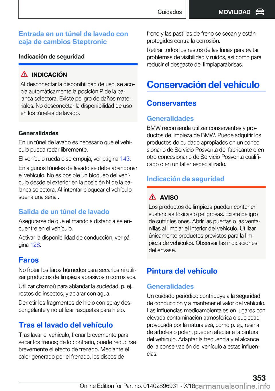 BMW 3 SERIES 2019  Manuales de Empleo (in Spanish) �E�n�t�r�a�d�a��e�n��u�n��t�