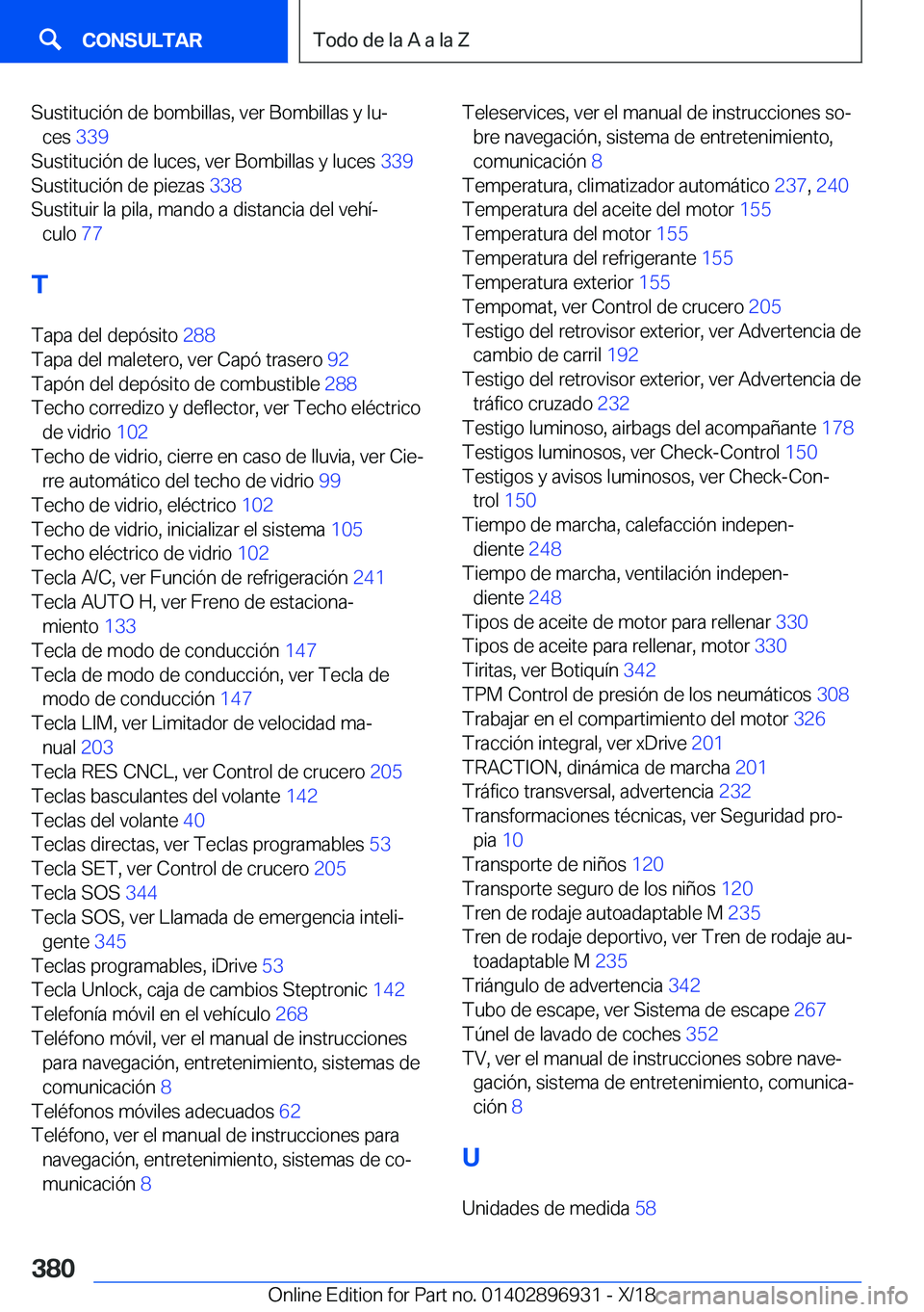 BMW 3 SERIES 2019  Manuales de Empleo (in Spanish) �S�u�s�t�i�t�u�c�i�