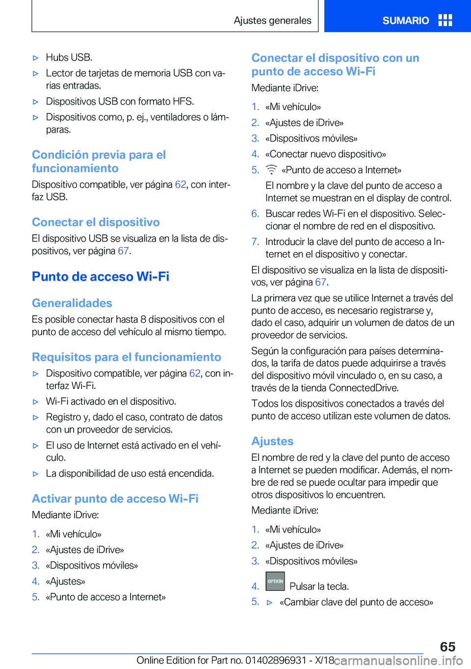 BMW 3 SERIES 2019  Manuales de Empleo (in Spanish) x�H�u�b�s��U�S�B�.x�L�e�c�t�o�r��d�e��t�a�r�j�e�t�a�s��d�e��m�e�m�o�r�i�a��U�S�B��c�o�n��v�aª
�r�i�a�s��e�n�t�r�a�d�a�s�.x�D�i�s�p�o�s�i�t�i�v�o�s��U�S�B��c�o�n��f�o�r�m�a�t�o��H�F�S